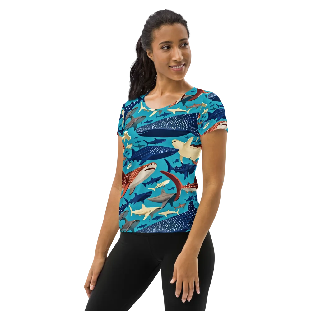 Azure Leviathan on Women's Athletic T-Shirt — Left