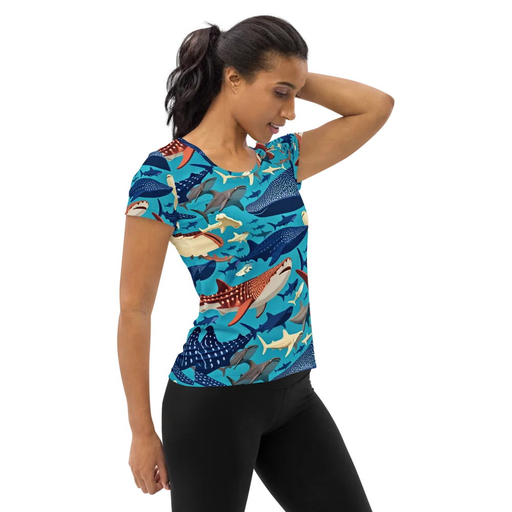 Azure Leviathan on Women's Athletic T-Shirt — Right