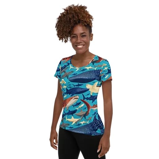 Azure Leviathan on a Women's Athletic T-Shirt