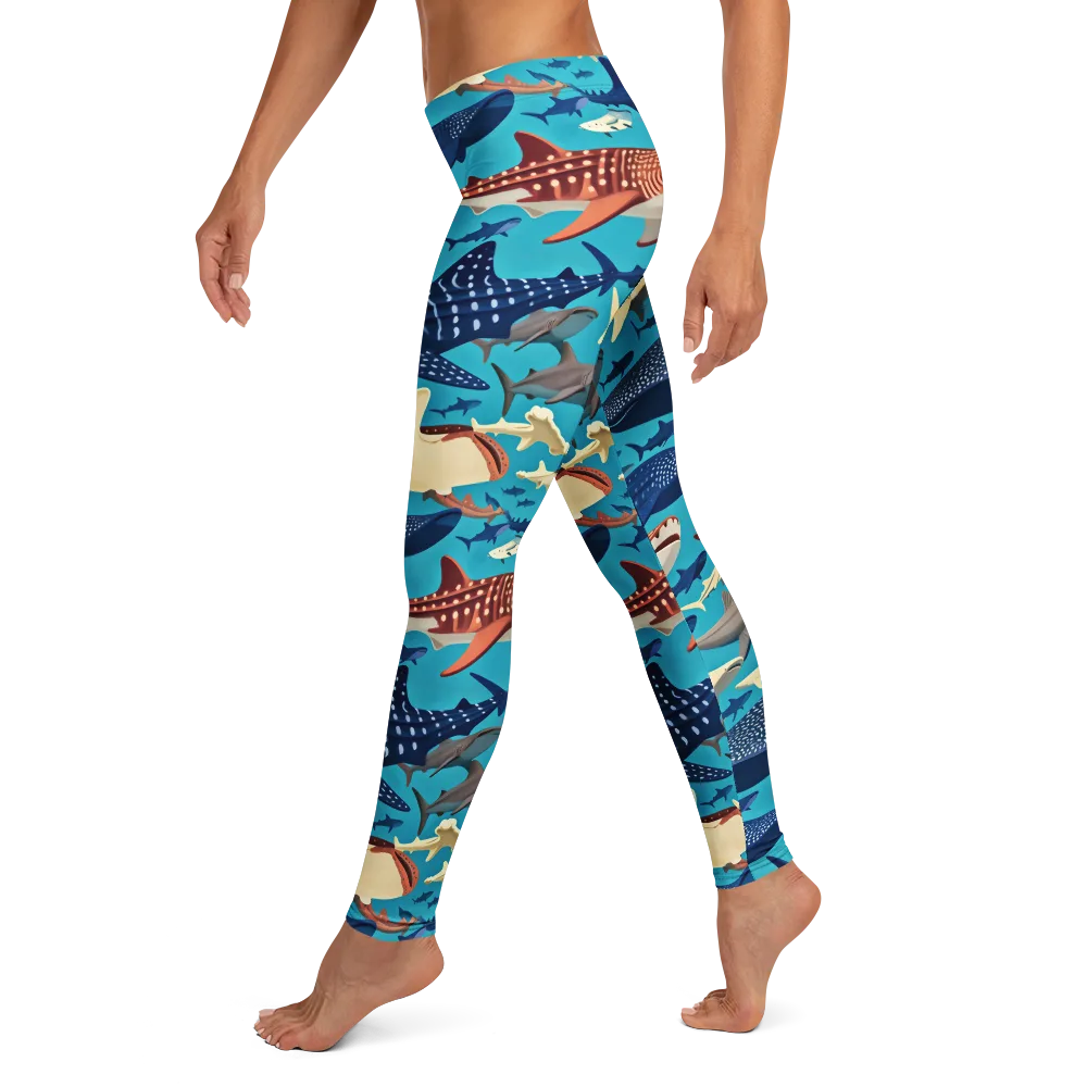 Azure Leviathan on Leggings — Left