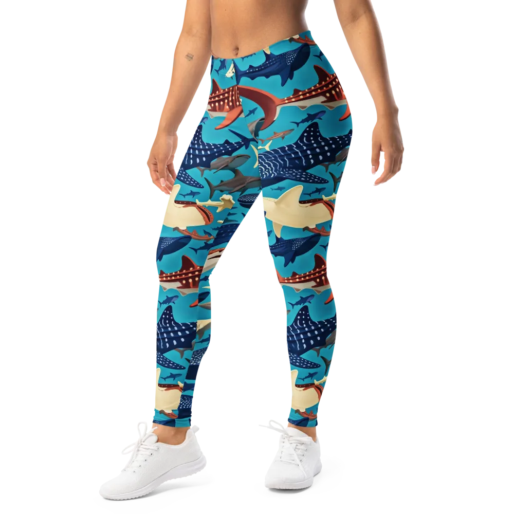 Azure Leviathan on Leggings — Left Front