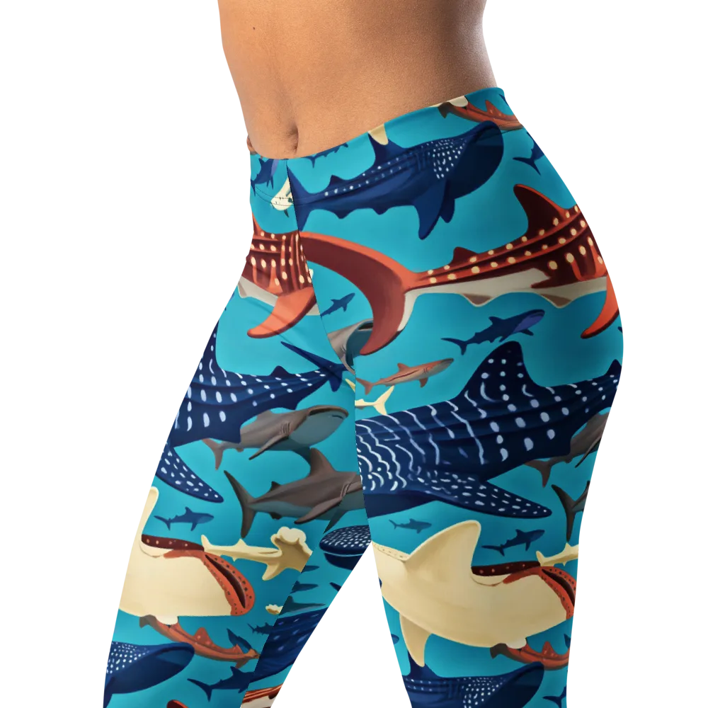 Azure Leviathan on Leggings — Left Front