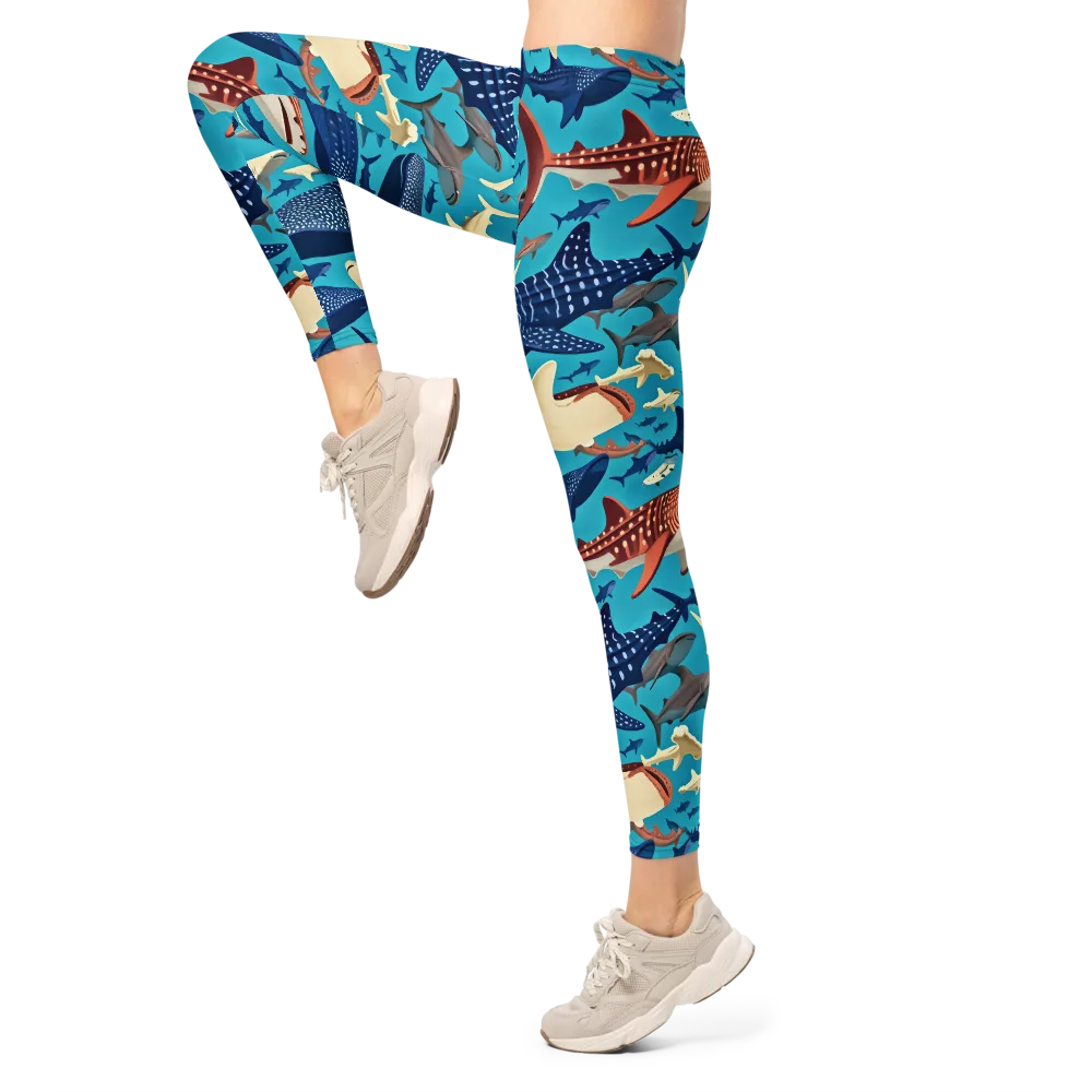 Azure Leviathan on Leggings — Left
