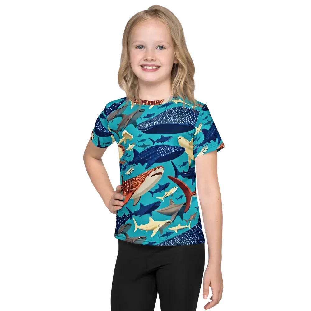 Azure Leviathan on Kids Crew Neck T-Shirt — Front