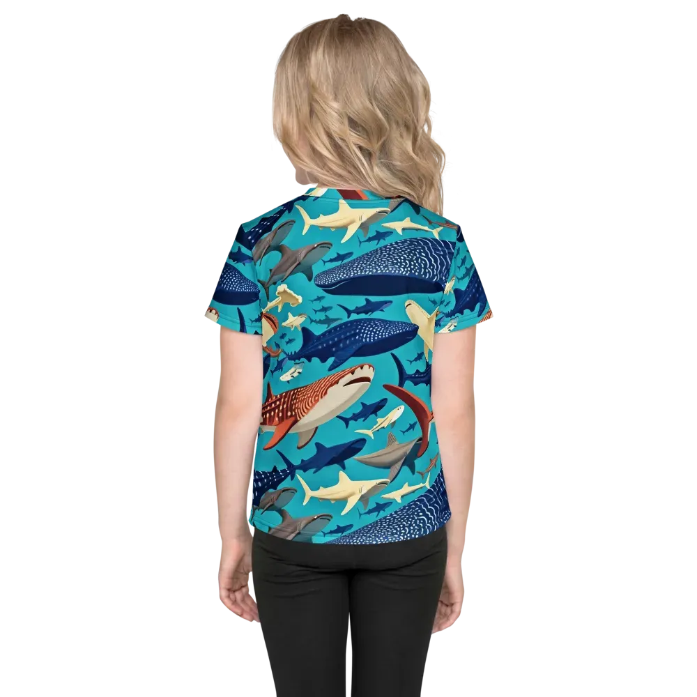 Azure Leviathan on Kids Crew Neck T-Shirt — Back