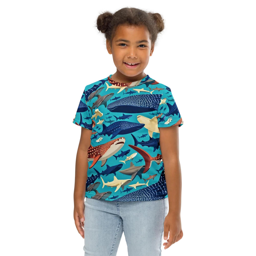 Azure Leviathan on Kids Crew Neck T-Shirt — Front