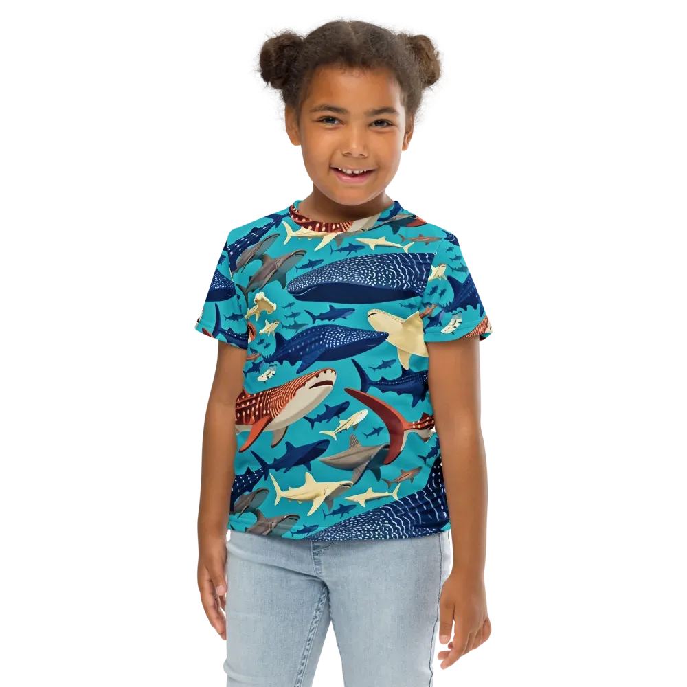 Azure Leviathan on Kids Crew Neck T-Shirt — Front