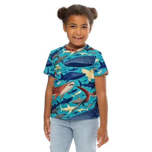 Azure Leviathan on a Kids Crew Neck T-Shirt
