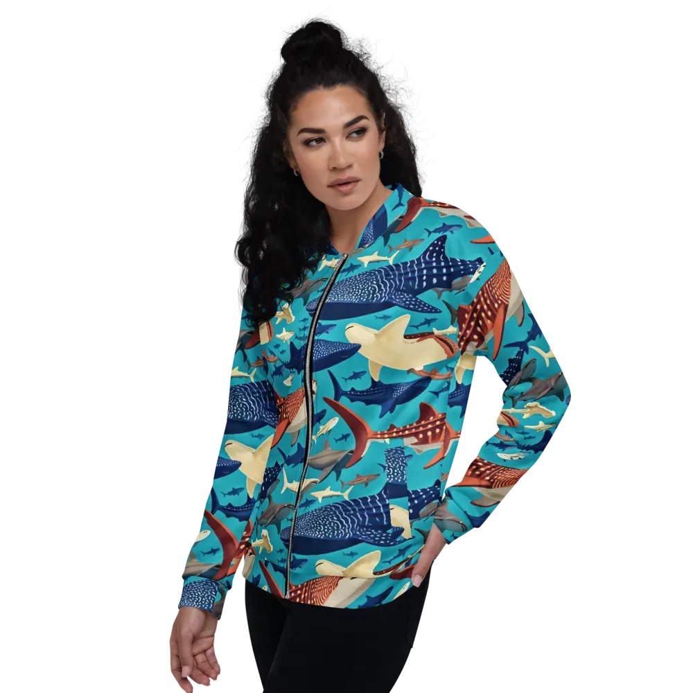 Azure Leviathan on Bomber Jacket — Left
