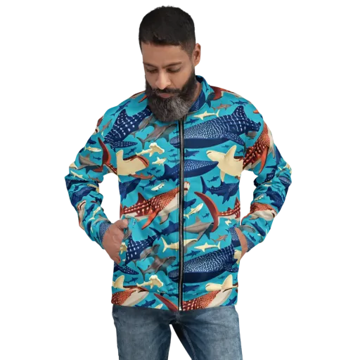 Azure Leviathan on a Bomber Jacket