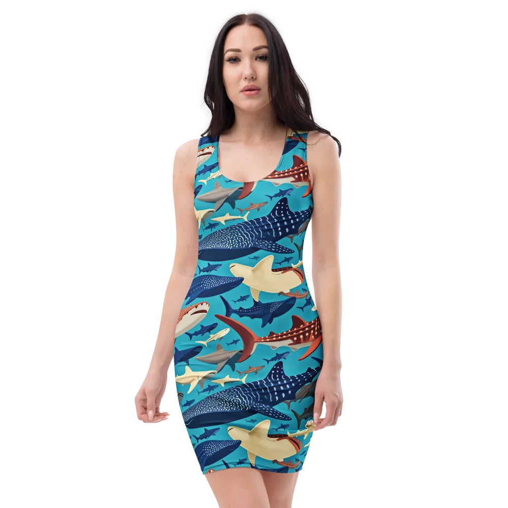 Azure Leviathan on Bodycon Dress — Front
