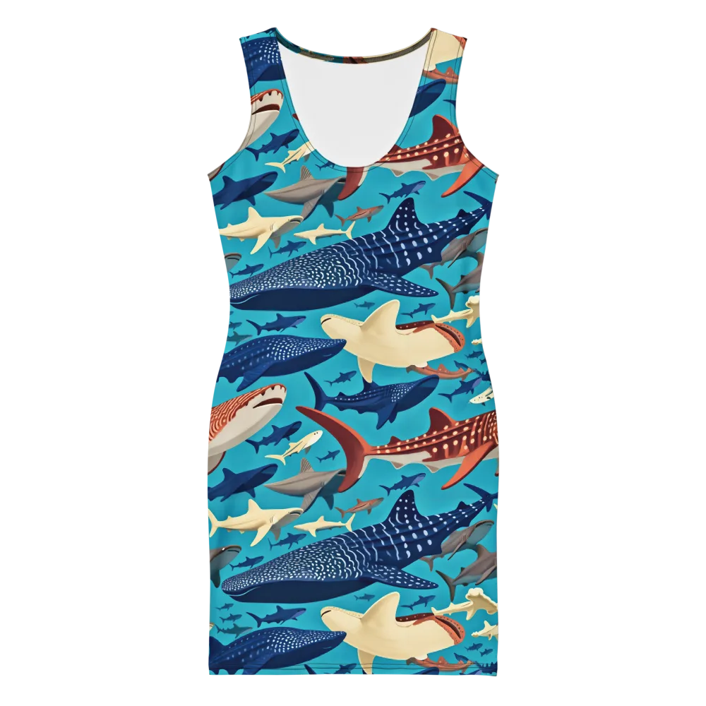 Azure Leviathan on Bodycon Dress — Front
