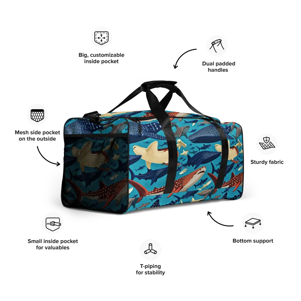 Azure Leviathan on Duffle Bag — Right Front