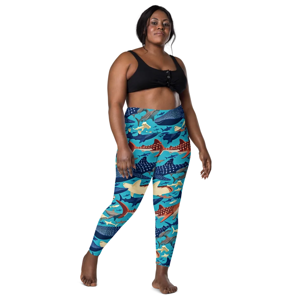 Azure Leviathan on Leggings with Pockets — Front