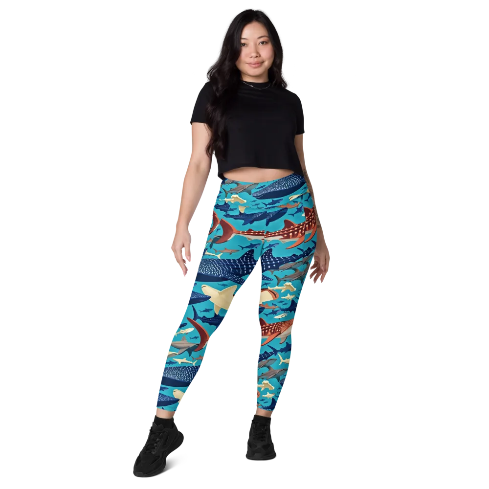 Azure Leviathan on Leggings with Pockets — Front