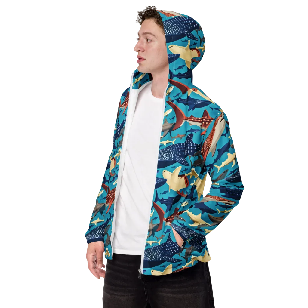 Azure Leviathan on Men's Windbreaker — Left Front