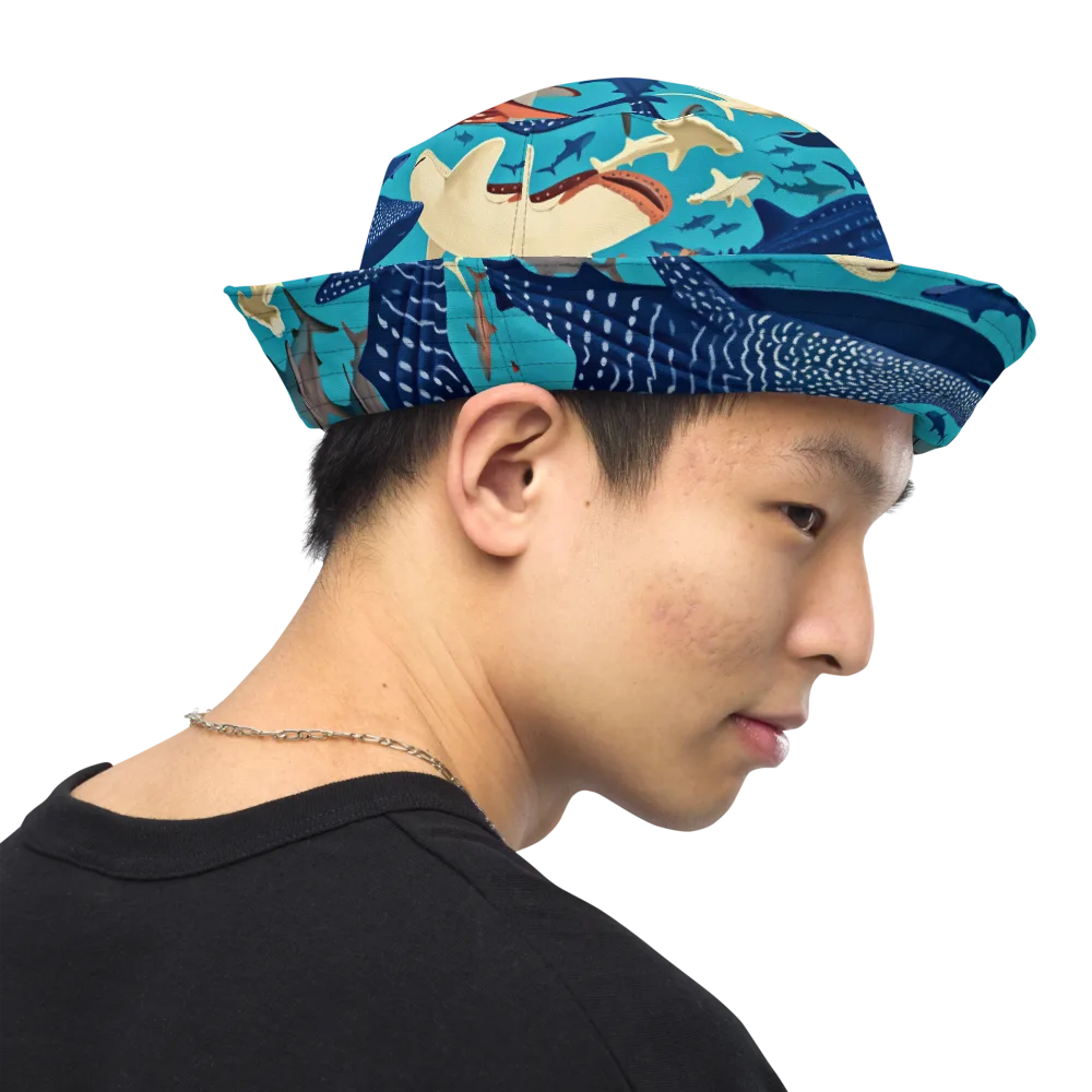 Azure Leviathan on Reversible Bucket Hat — Right Outside