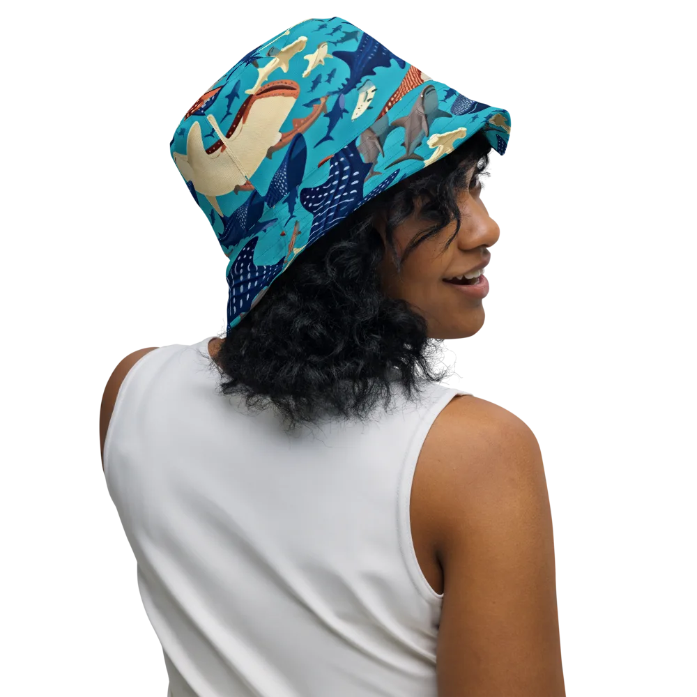 Azure Leviathan on Reversible Bucket Hat — Right Outside