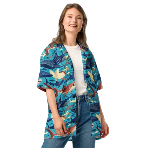Azure Leviathan on a Button Shirt