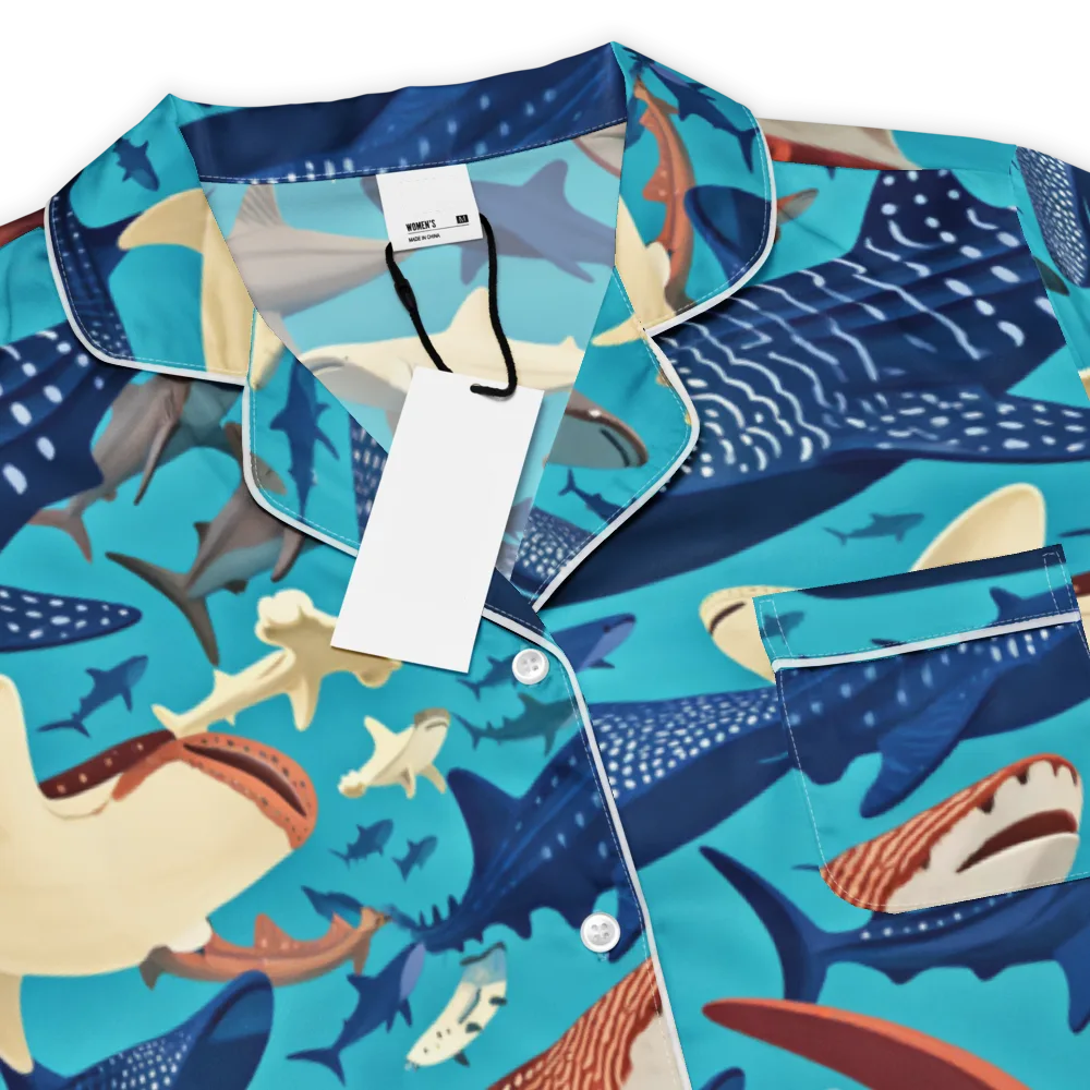 Azure Leviathan on Women's Short Sleeve Pajama Top — Product details