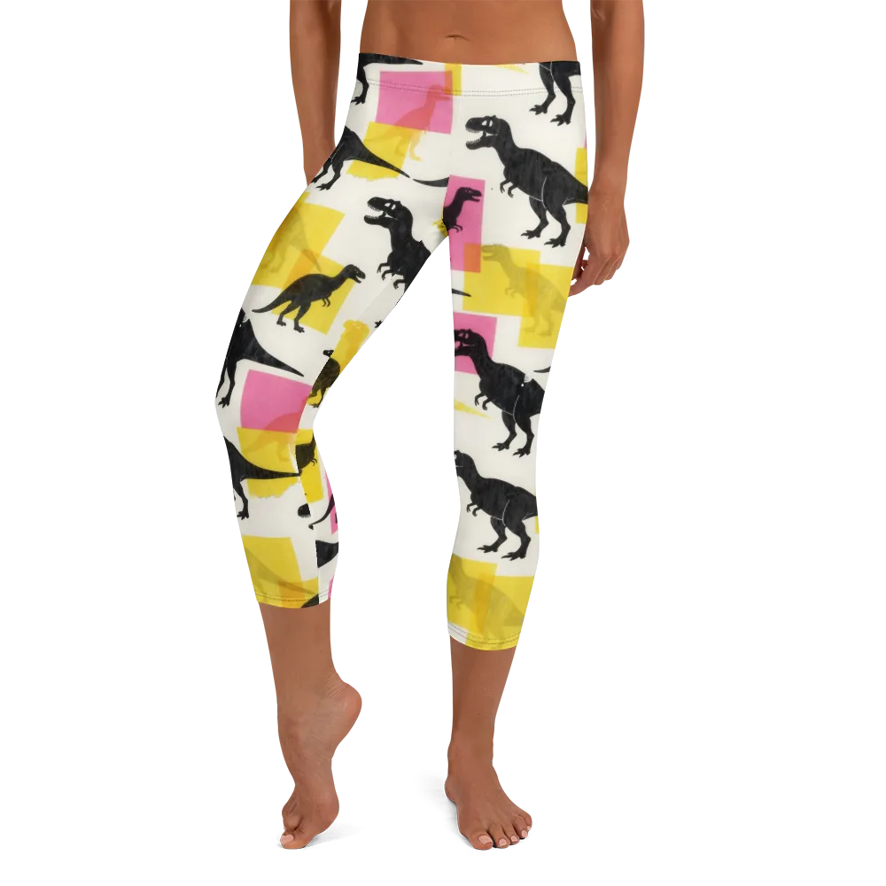 Neon Cretaceous on Capri Leggings — Front