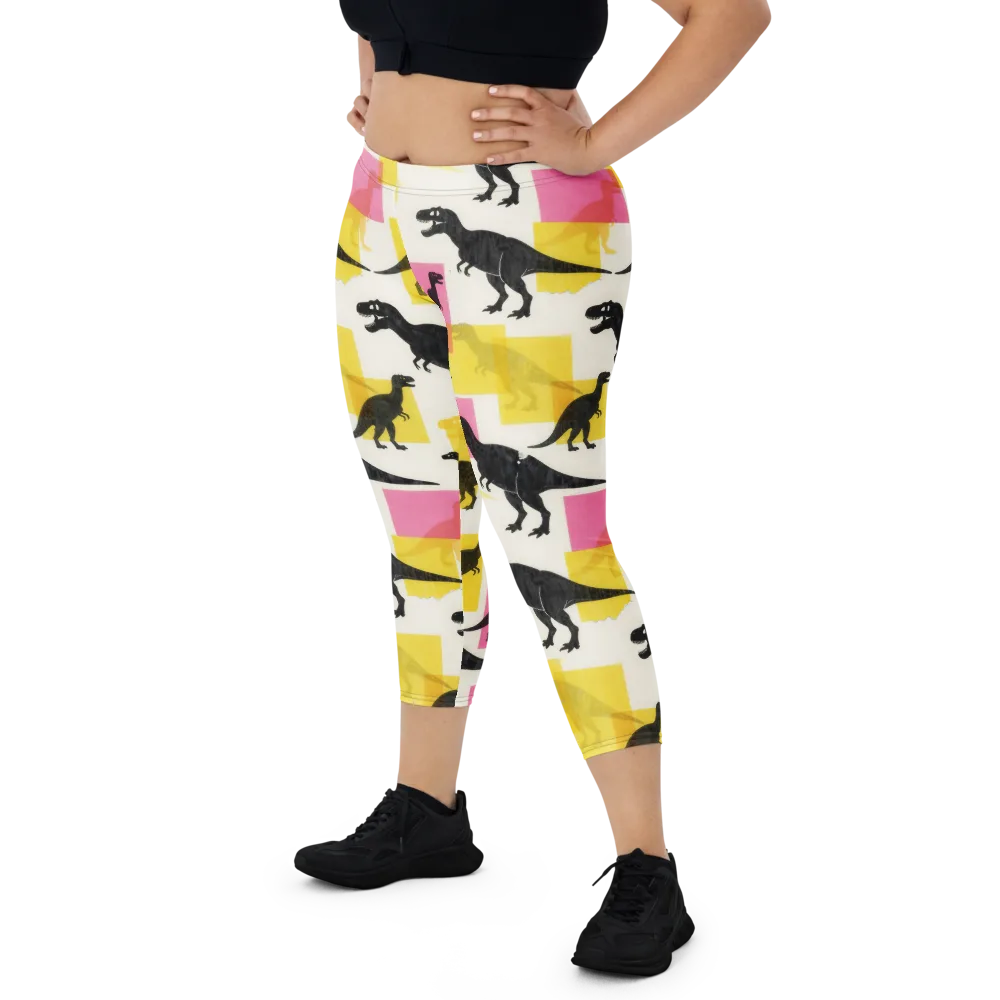 Neon Cretaceous on Capri Leggings — Front