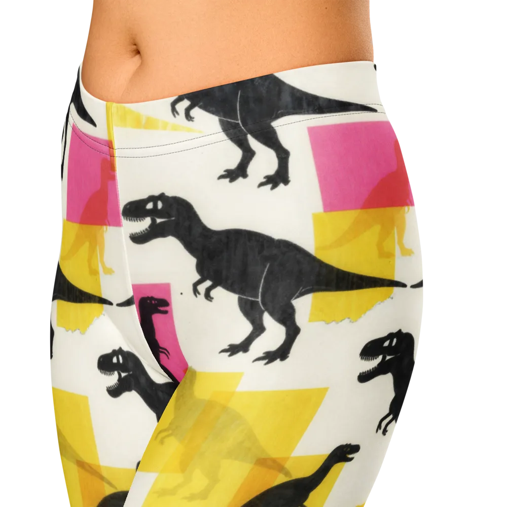 Neon Cretaceous on Capri Leggings — Zoomed-in