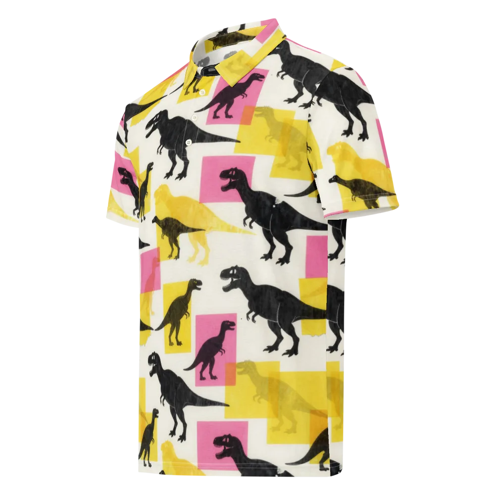 Neon Cretaceous on Men's Slim Fit Polo Shirt — Left Front