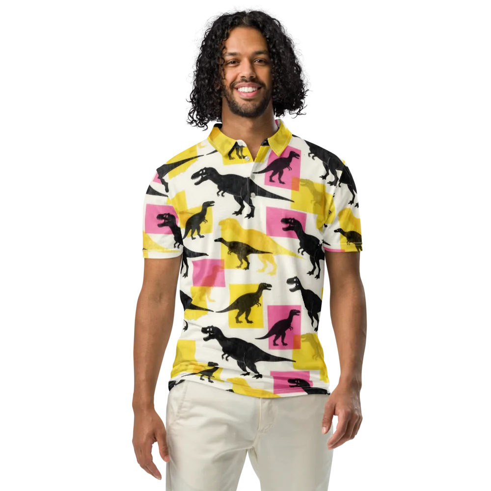 Neon Cretaceous on Men's Slim Fit Polo Shirt — Front