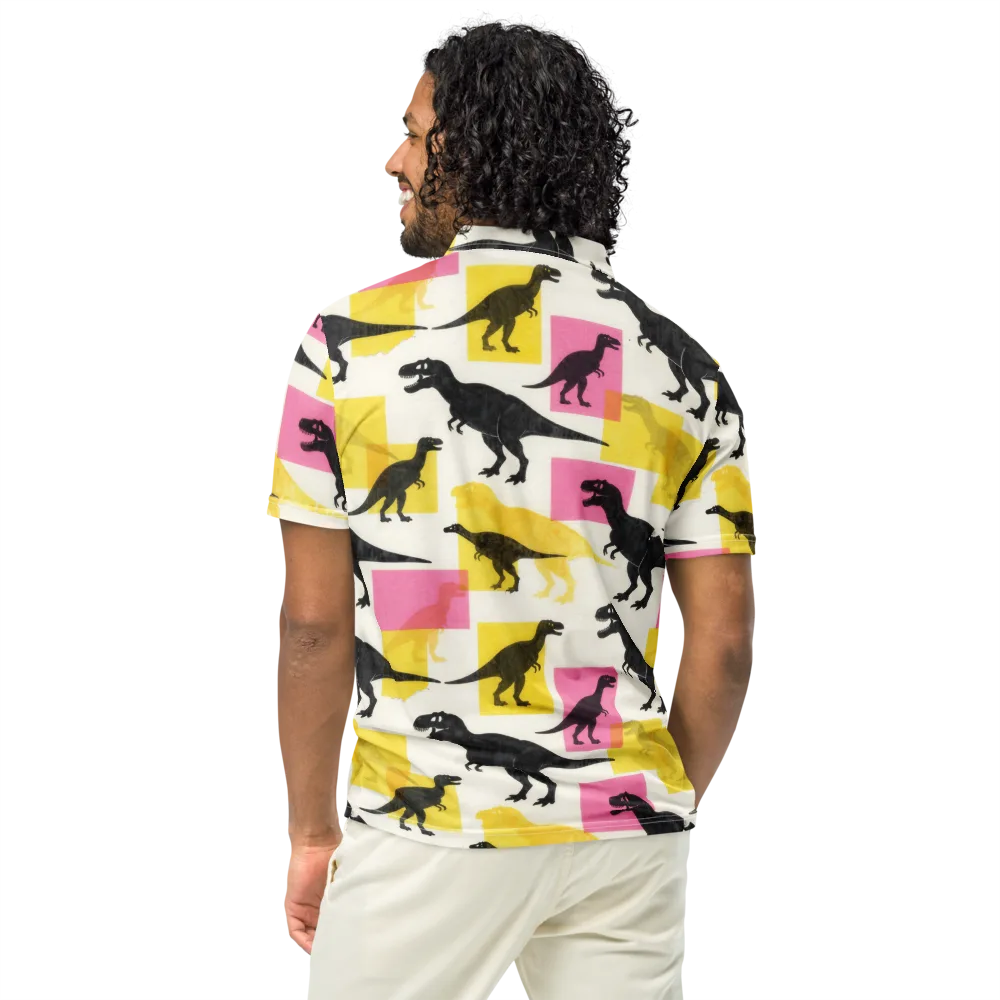 Neon Cretaceous on Men's Slim Fit Polo Shirt — Back