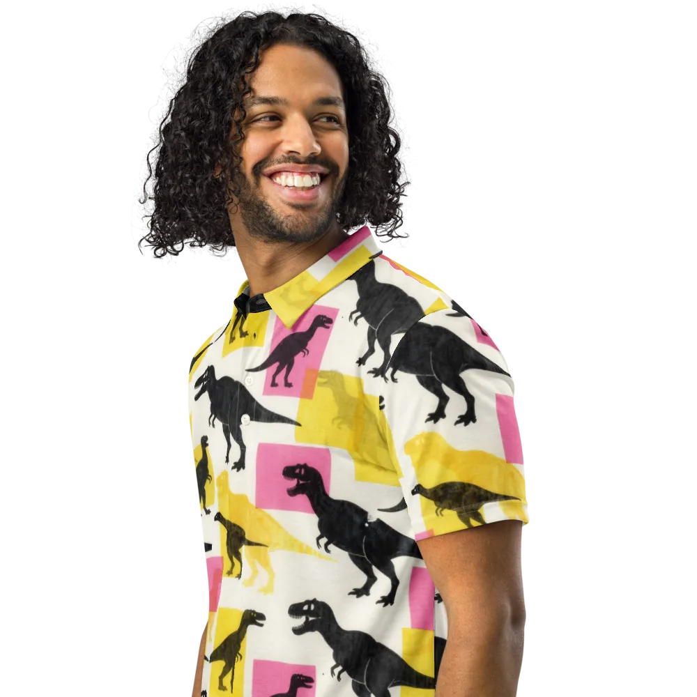 Neon Cretaceous on Men's Slim Fit Polo Shirt — Left Front