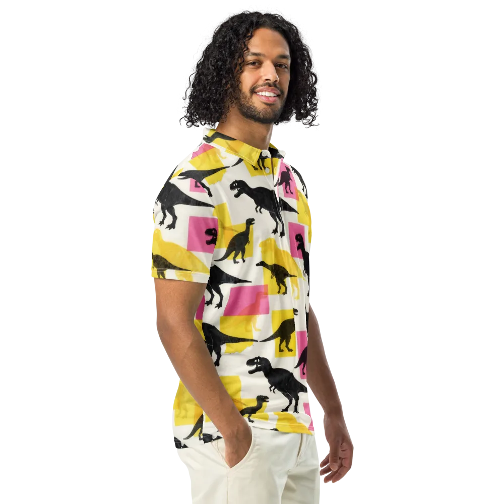 Neon Cretaceous on Men's Slim Fit Polo Shirt — Right Front