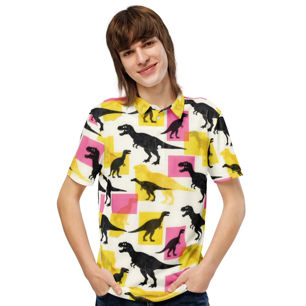 Neon Cretaceous on Men's Slim Fit Polo Shirt — Front