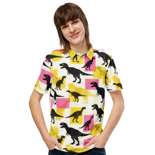 Neon Cretaceous on a Men's Slim Fit Polo Shirt
