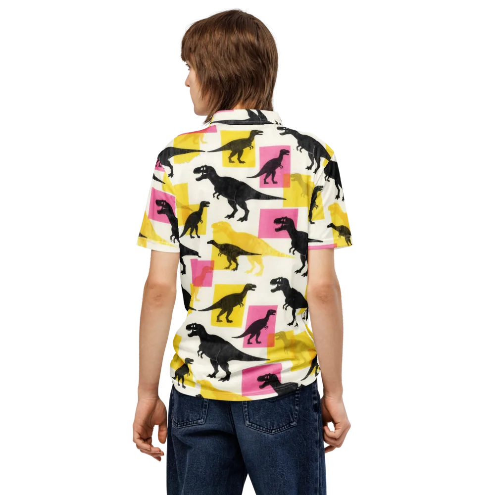 Neon Cretaceous on Men's Slim Fit Polo Shirt — Back