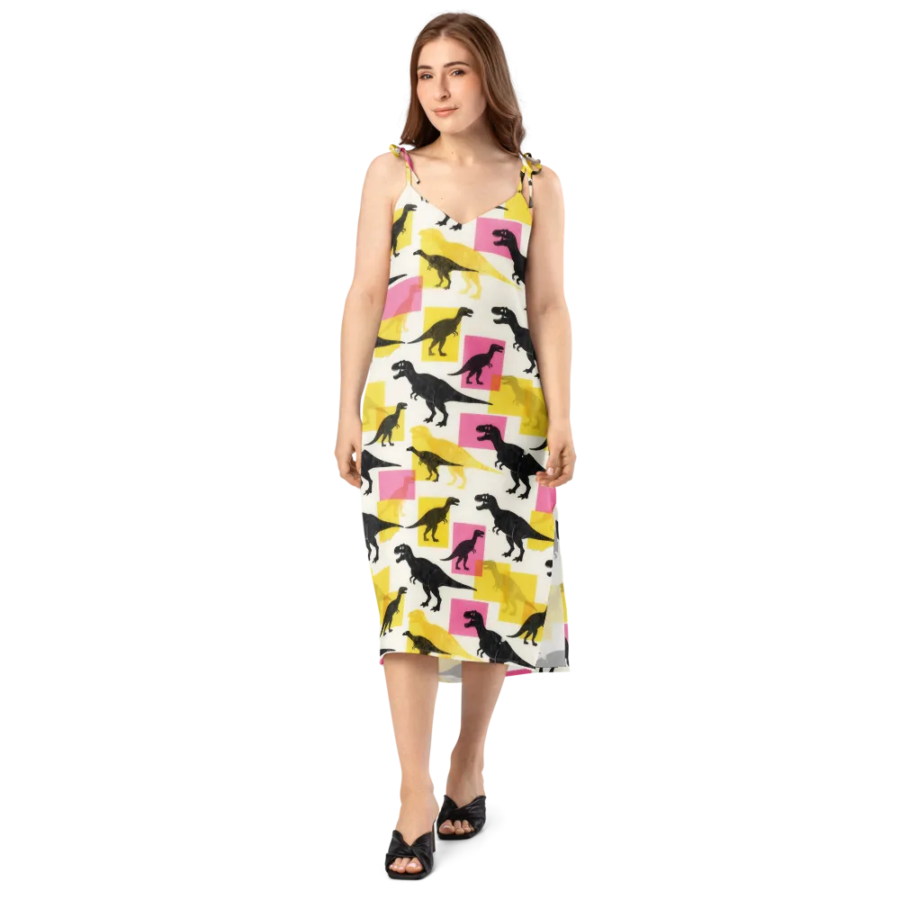 Neon Cretaceous on Slip Dress — Front