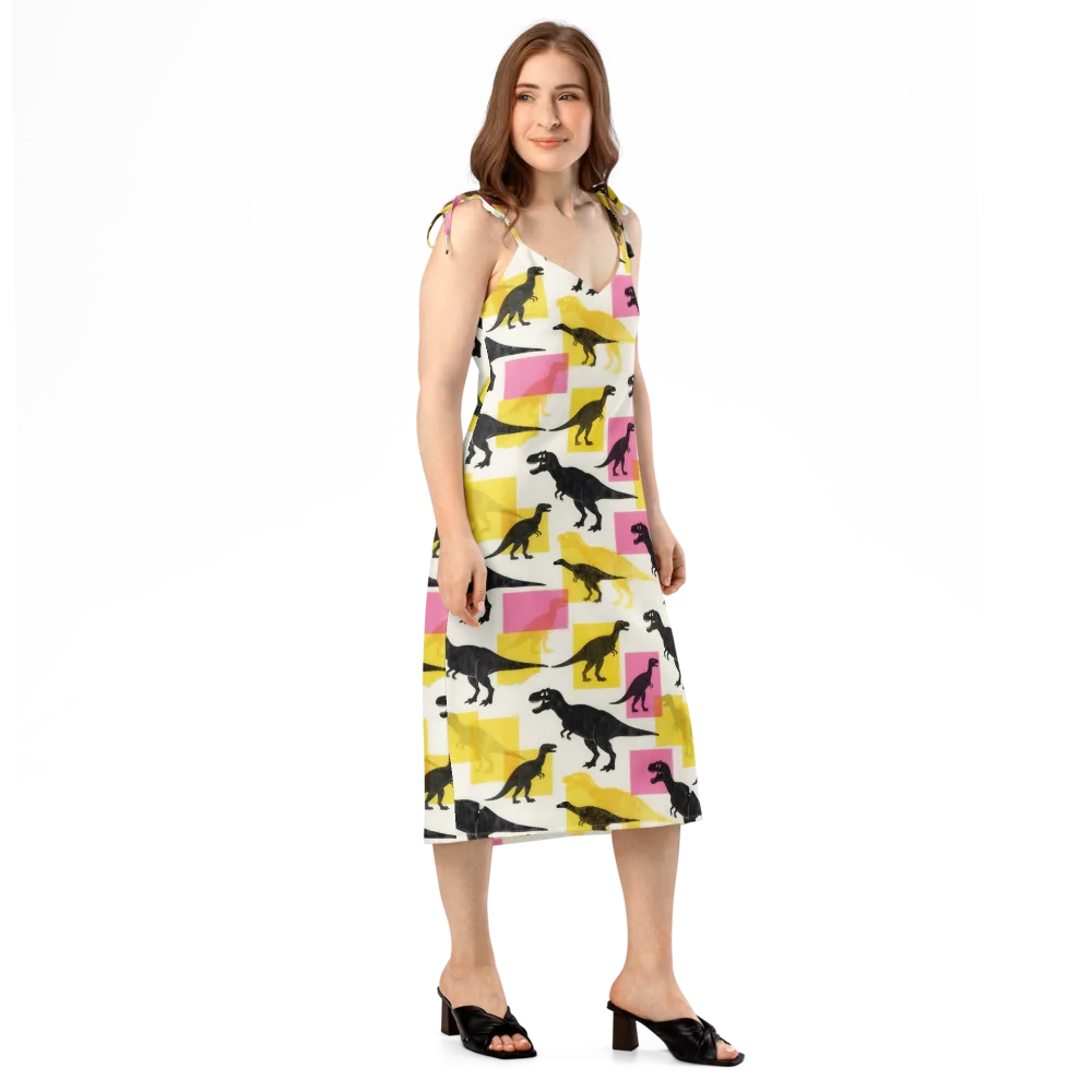 Neon Cretaceous on Slip Dress — Right Front