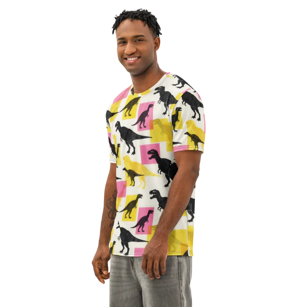 Neon Cretaceous on Men's Cotton Crew Neck T-Shirt — Left Front