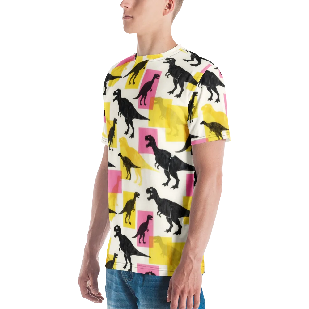 Neon Cretaceous on Men's Crew Neck T-Shirt — Left