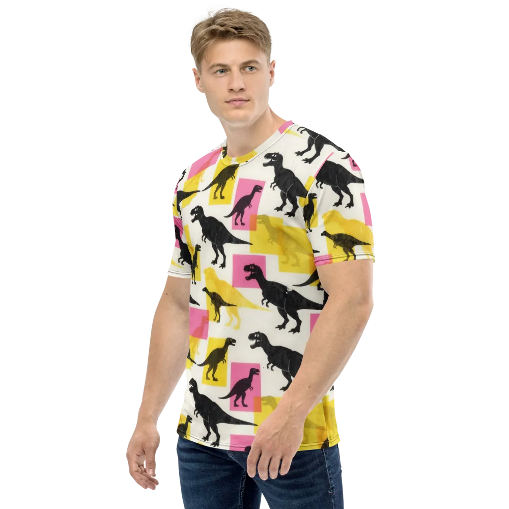 Neon Cretaceous on Men's Crew Neck T-Shirt — Left