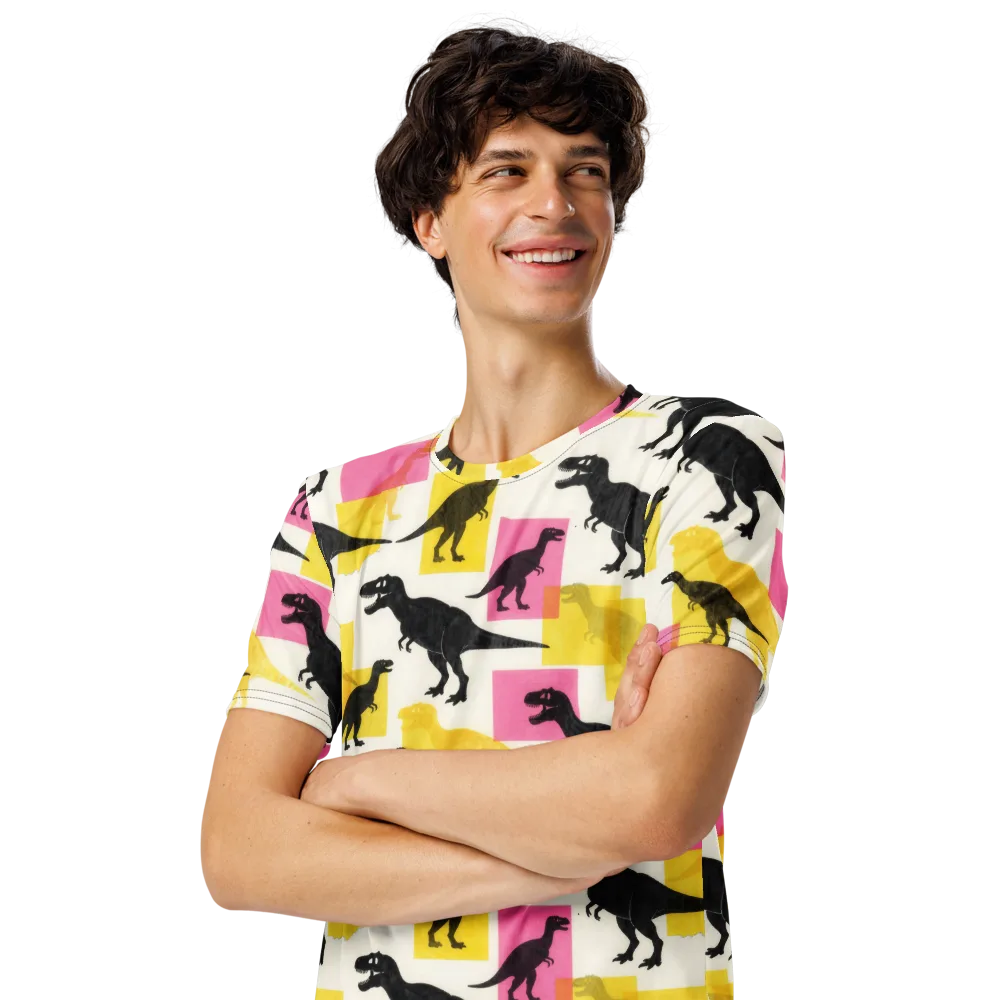Neon Cretaceous on Men's Crew Neck T-Shirt — Left Front