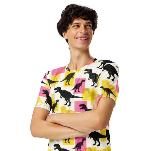 Neon Cretaceous on a Men's Crew Neck T-Shirt