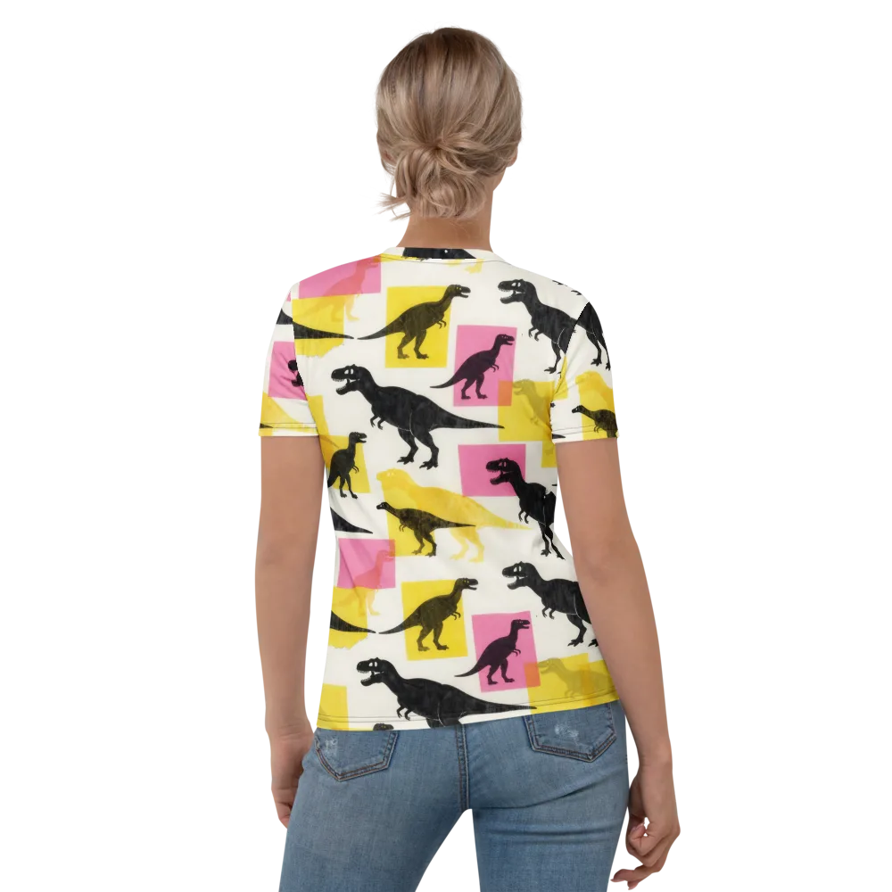 Neon Cretaceous on Women's Crew Neck T-Shirt — Back