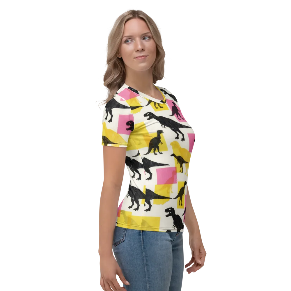 Neon Cretaceous on Women's Crew Neck T-Shirt — Right