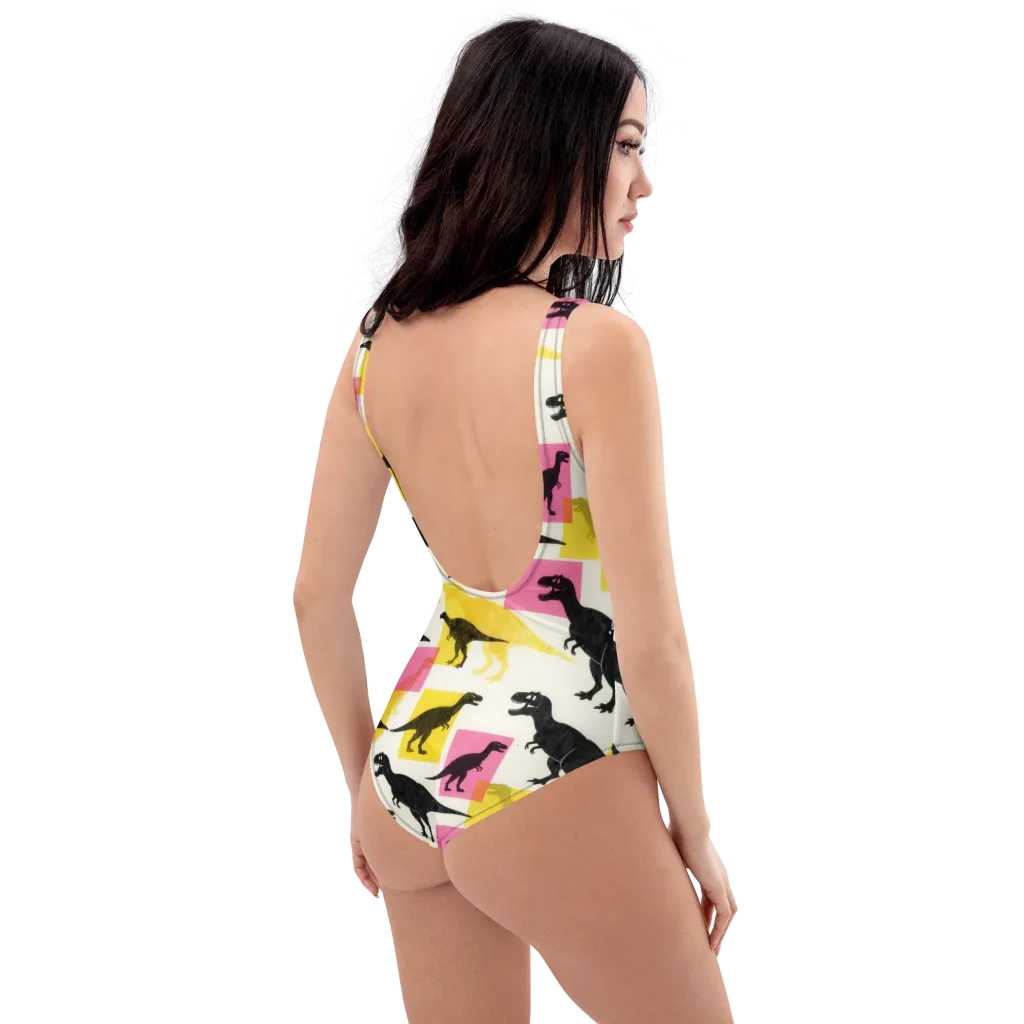 Neon Cretaceous on One-Piece Swimsuit — Right Back