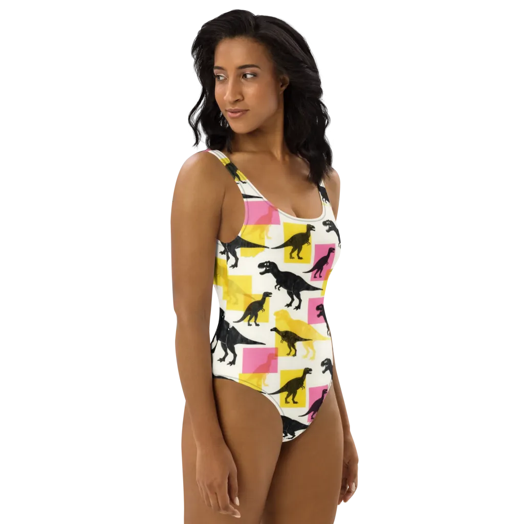 Neon Cretaceous on One-Piece Swimsuit — Right