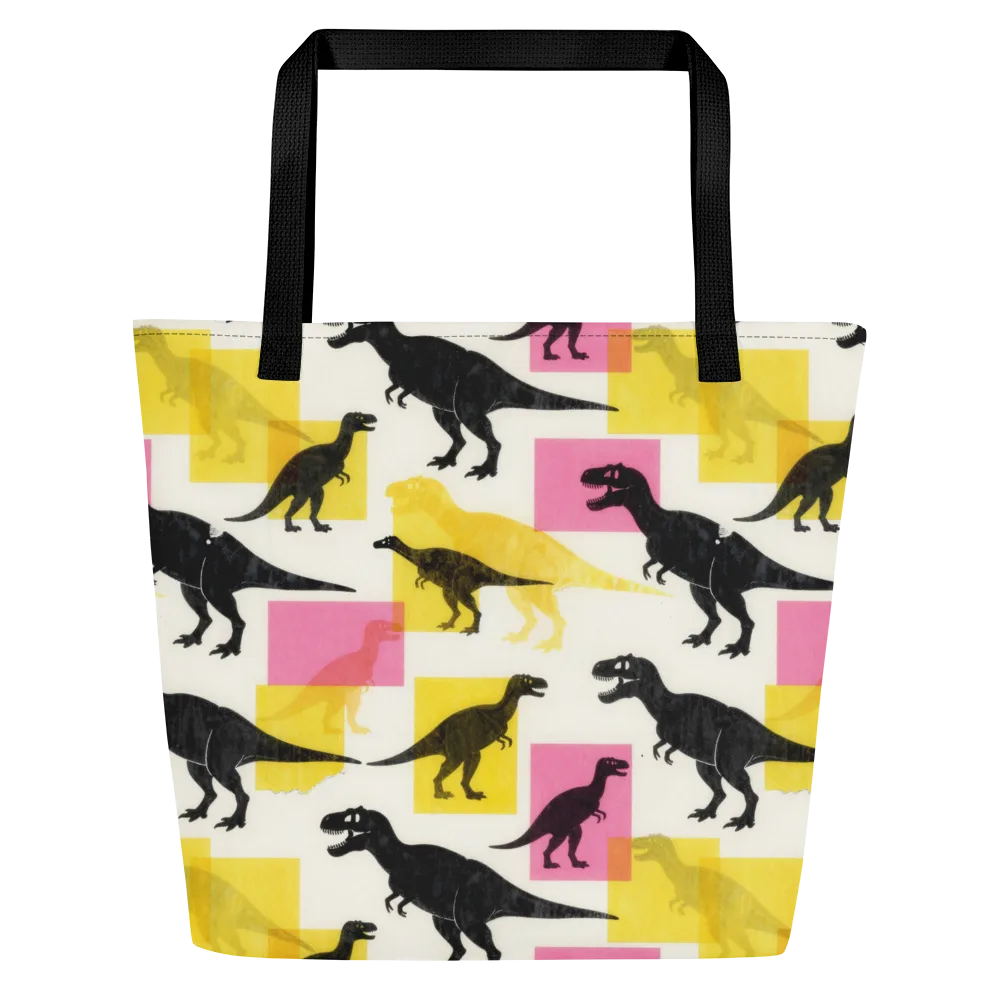 Neon Cretaceous on Large Tote Bag W/ Pocket — Front