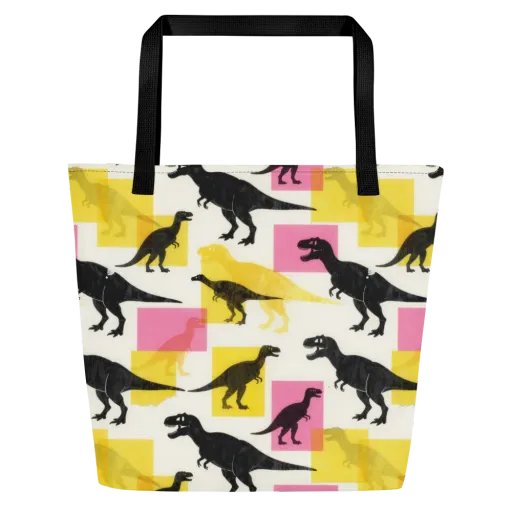 Neon Cretaceous on a Large Tote Bag W/ Pocket