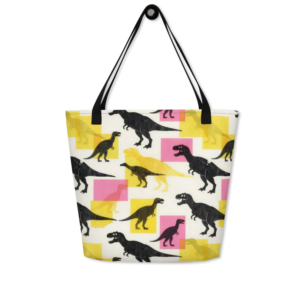 Neon Cretaceous on Large Tote Bag W/ Pocket — Front