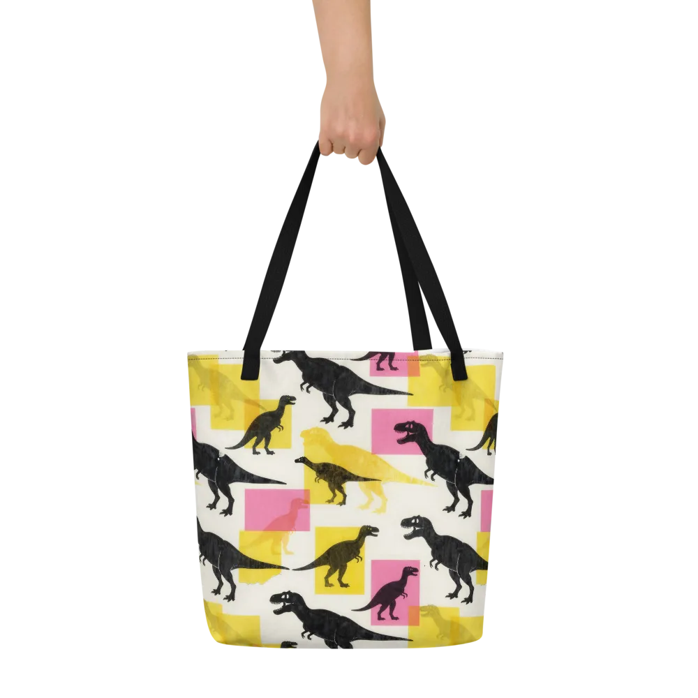 Neon Cretaceous on Large Tote Bag W/ Pocket — Front